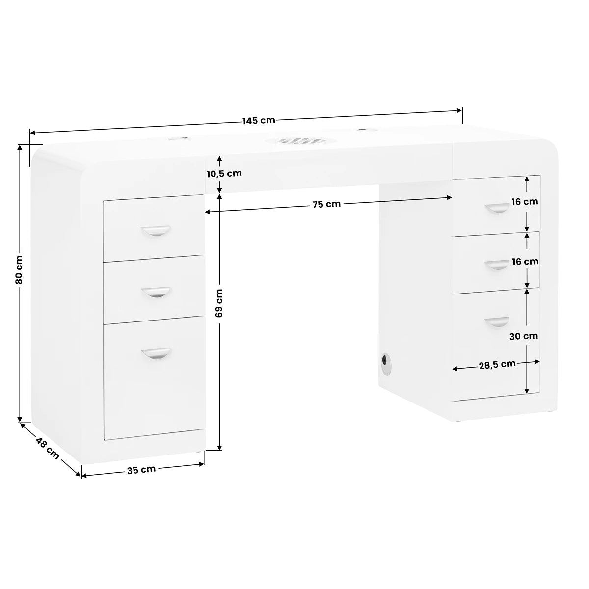 Behandlingsbord 314 vit