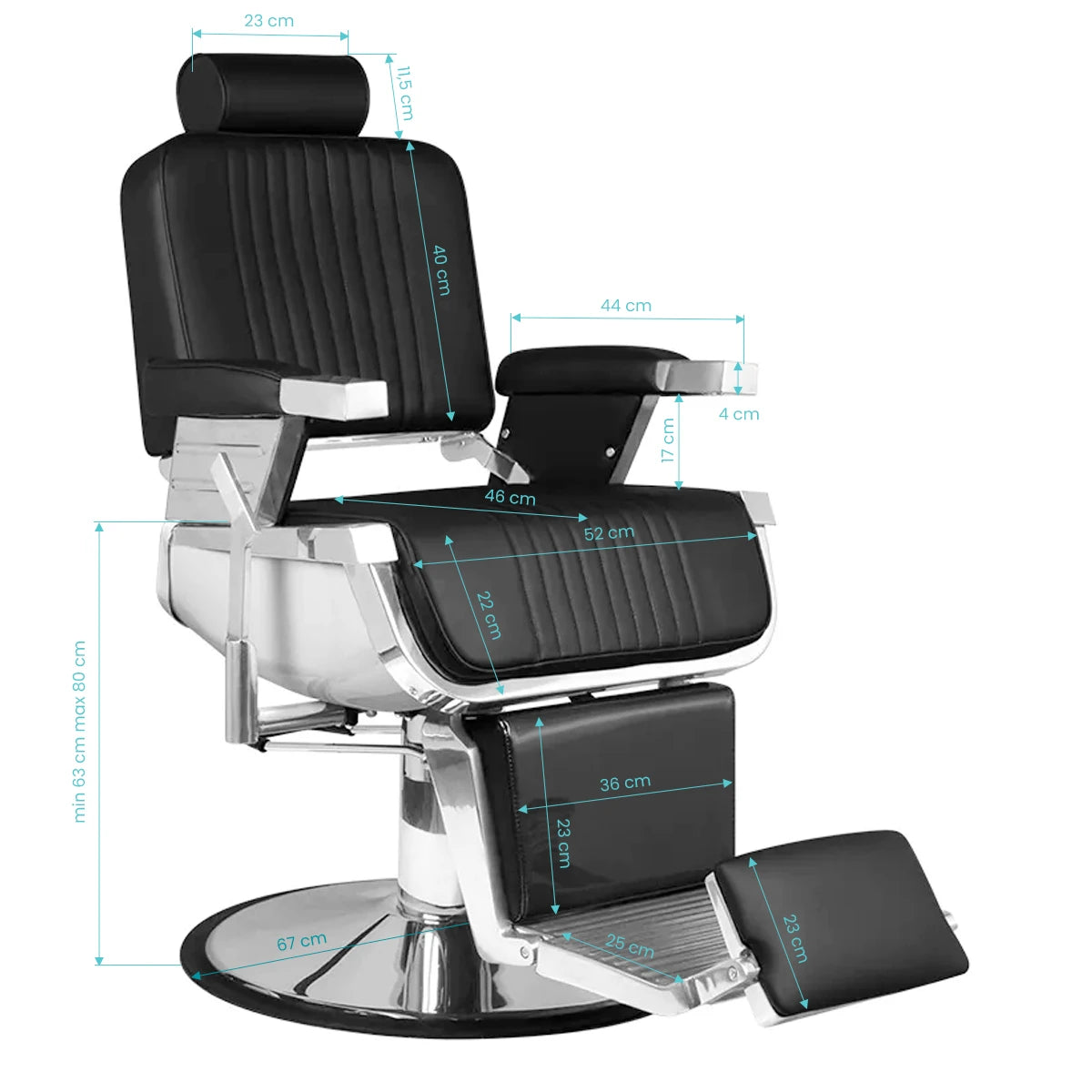 HAIR SYSTEM Royal X barberarstol svart
