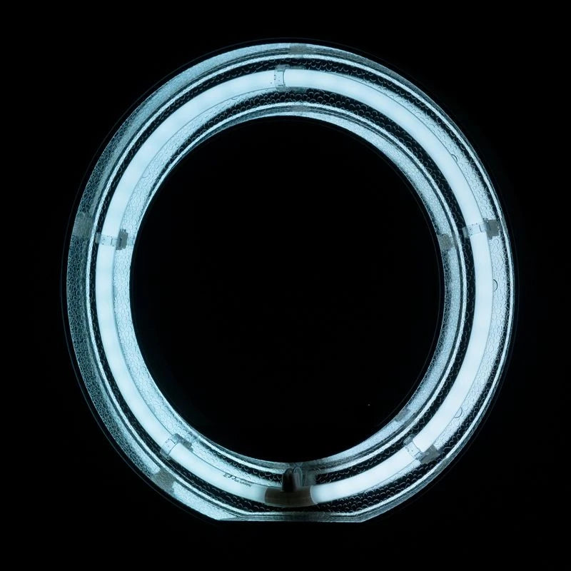 Ringlampa, 18" 55W, fluorescerande, vit + stativ