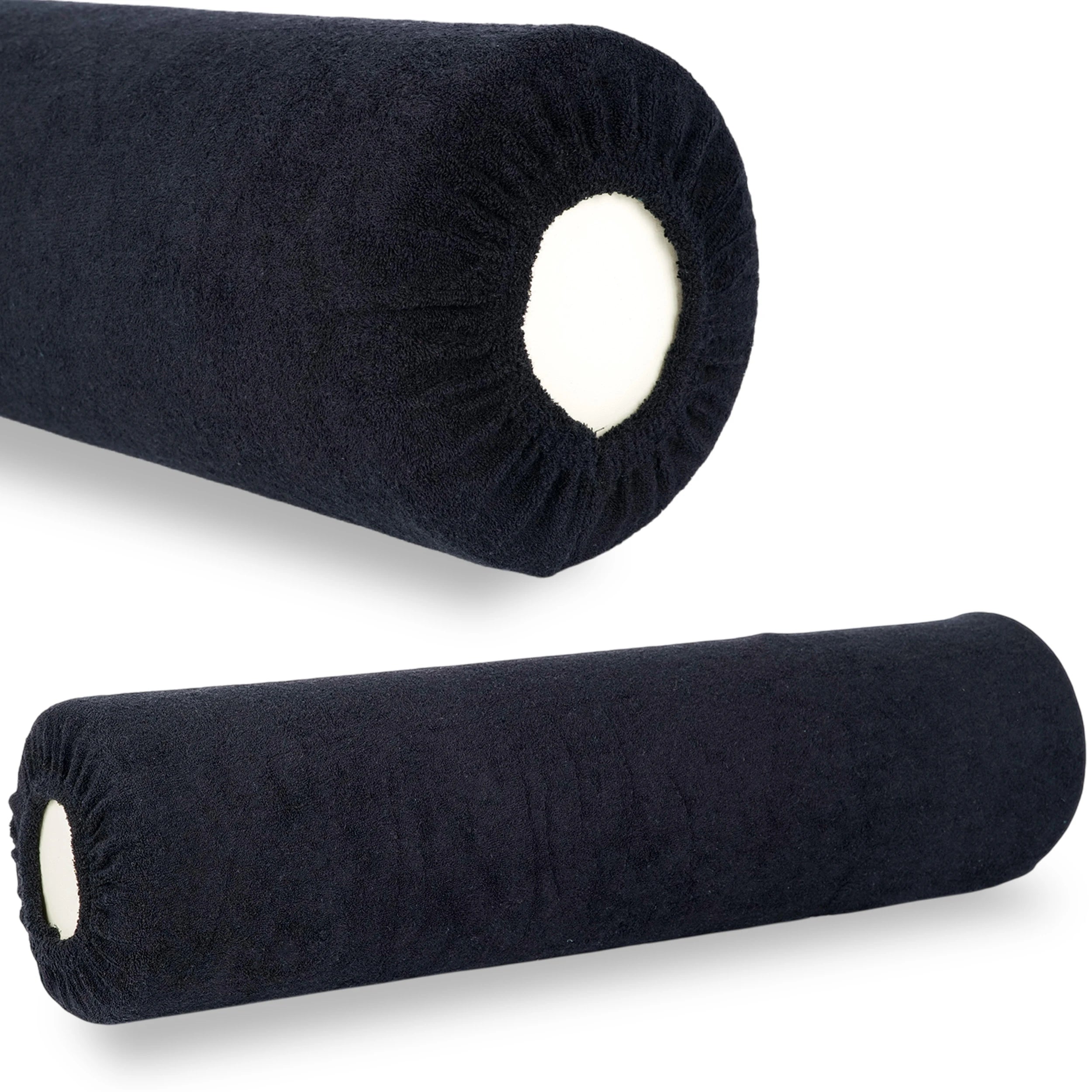 Frotte cover for bolster, 15 × 60 cm black