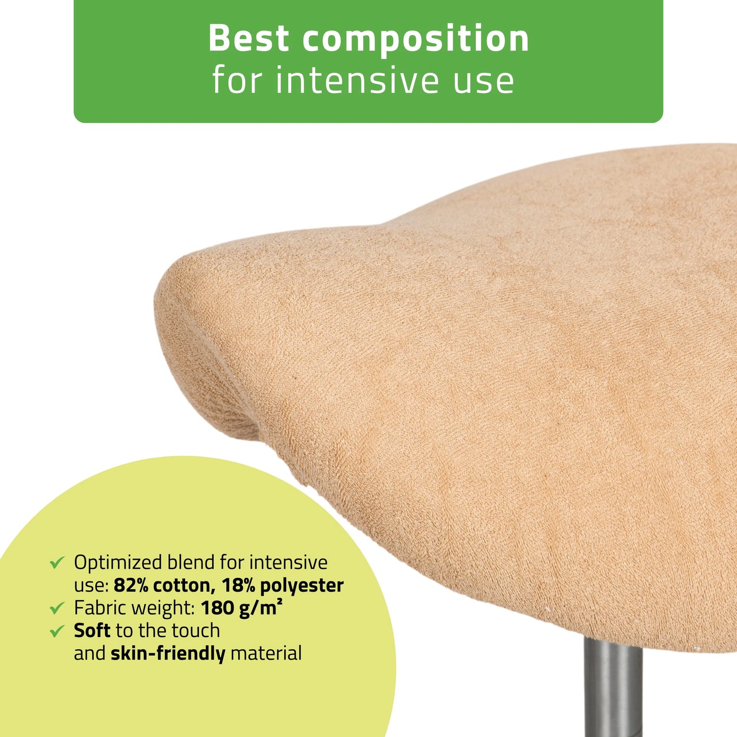 Frotte cover with elastic for stool, diameter 60 cm creamy latte