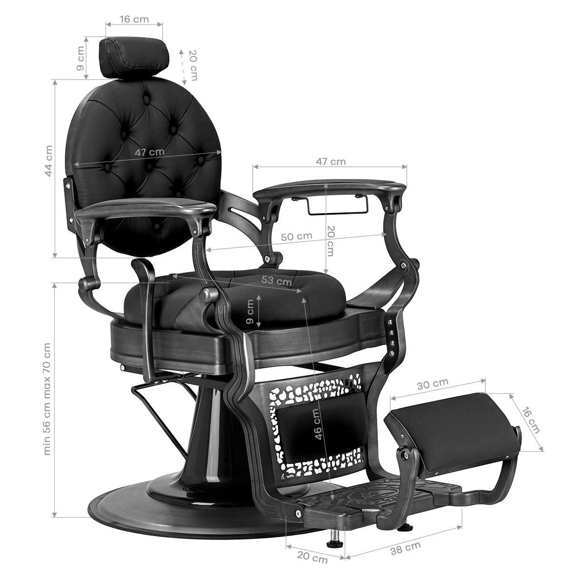 Barber Chair Gabbiano Niccolo, black