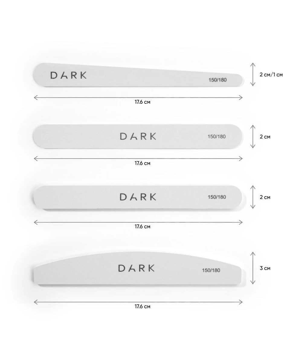 DARK by Rior Filset - oval på skum vit, 25 st (150/180 körning)