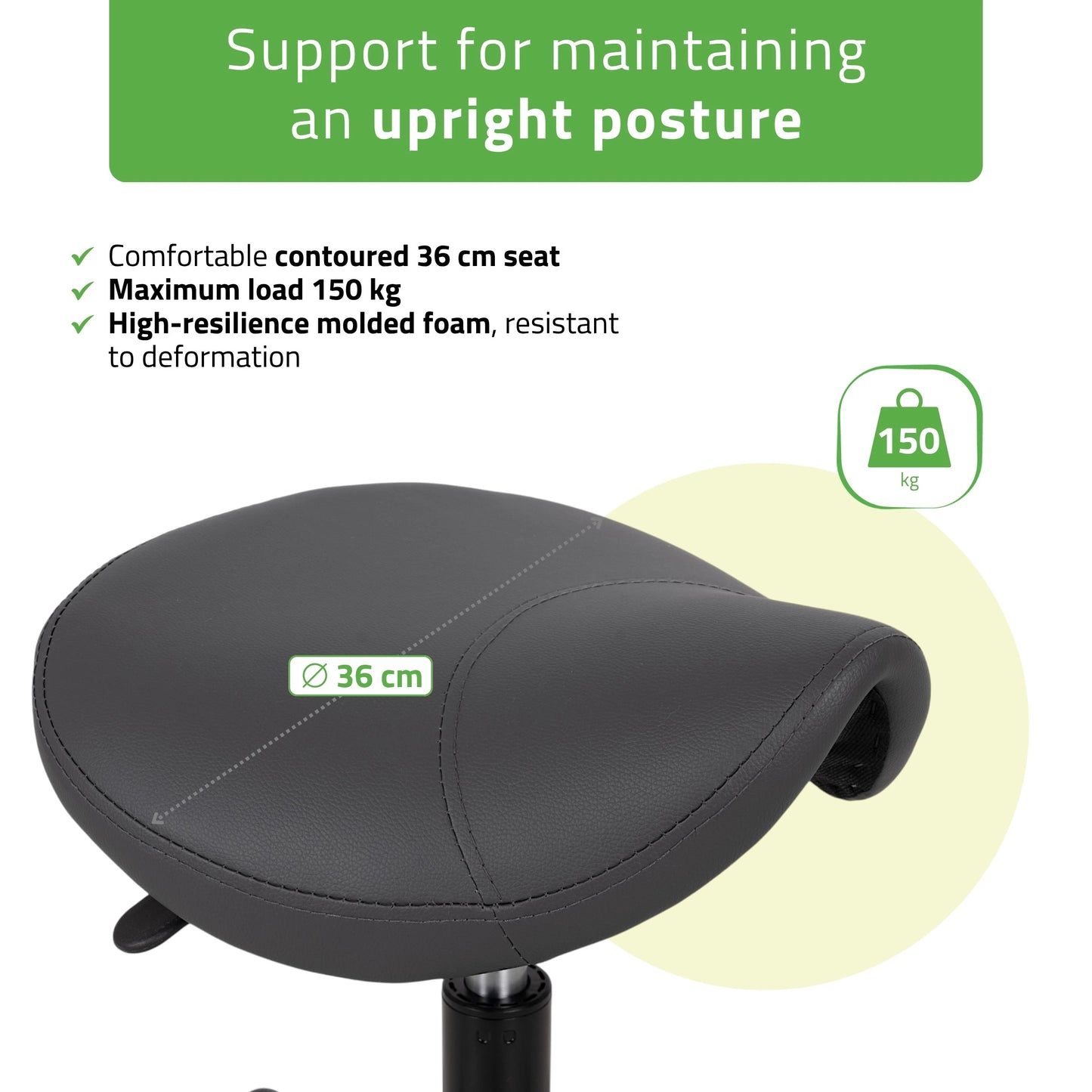 Saddle stool LUMO, Comfy Base k521 grå