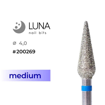 Luna Bits diamantborr Kon - 4,0 x 12 mm, Blå (Medium)