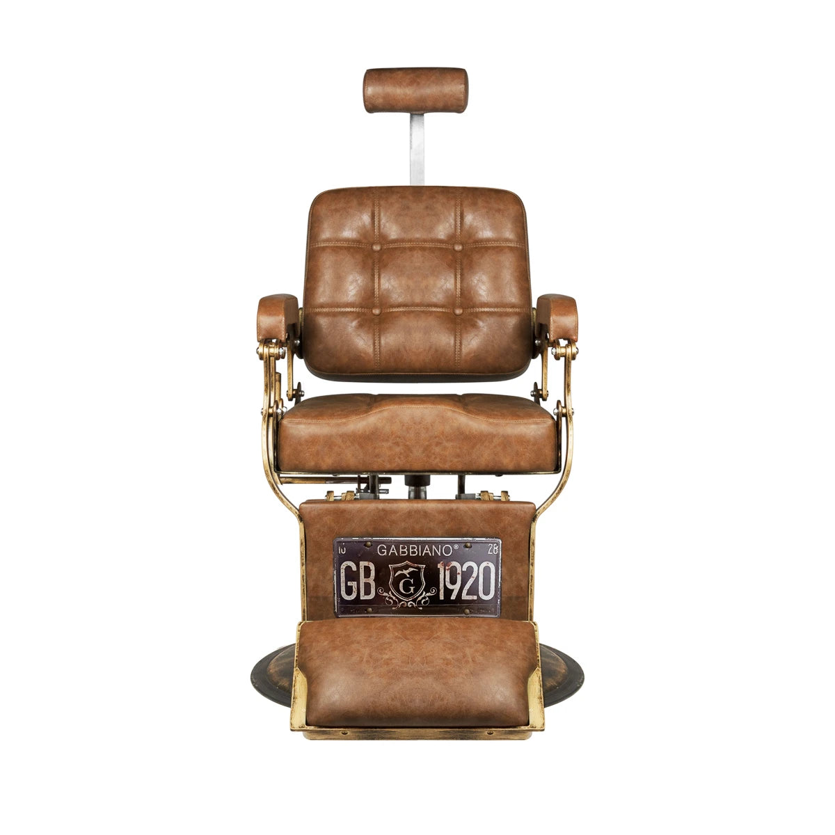 GABBIANO Boss barberarstol Old Leather ljusbrunt