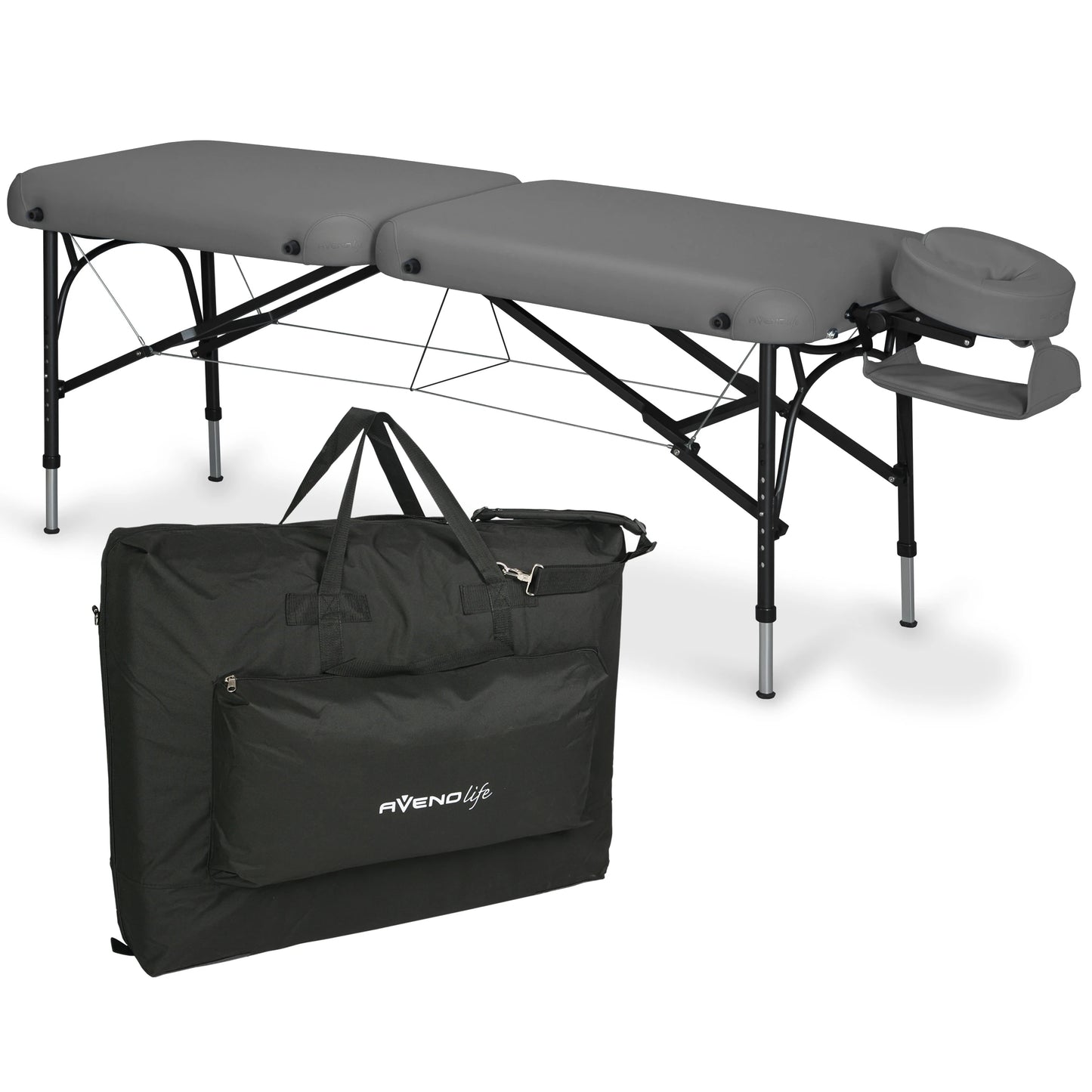 Bärbar massagebänk Luna Light Soft Touch K622 Charcoal