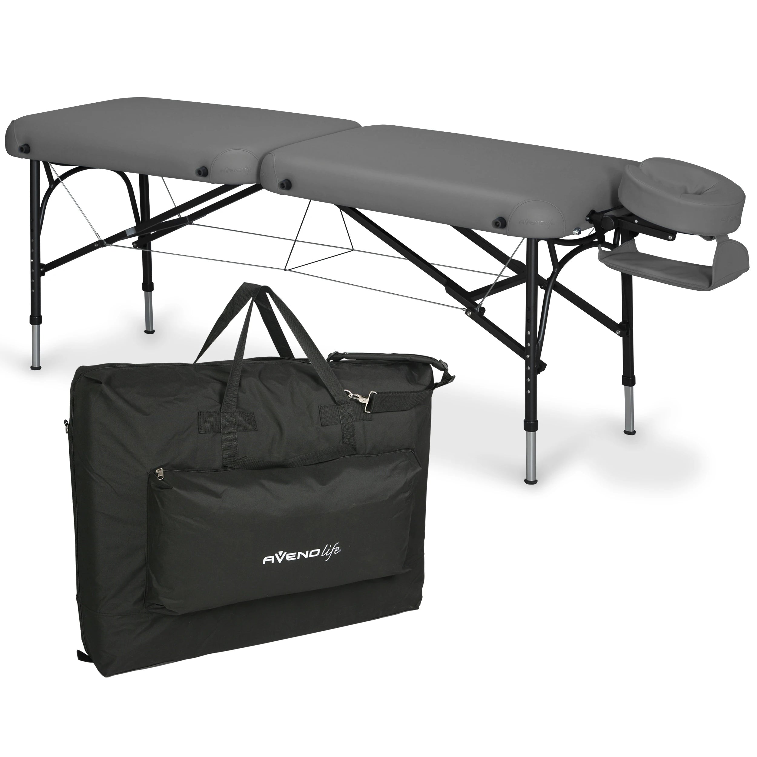 Bärbar massagebänk Luna Light Soft Touch K622 Charcoal