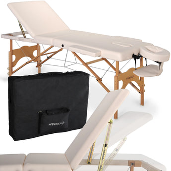 Bärbar massagebänk Eden Matt Touch Beige
