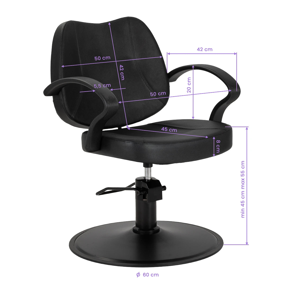 Hair System A055B frisörstol svart