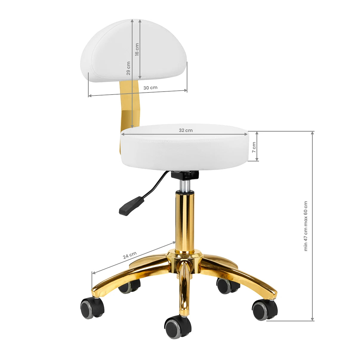 Behandlingsstol AM-304G guld-vit