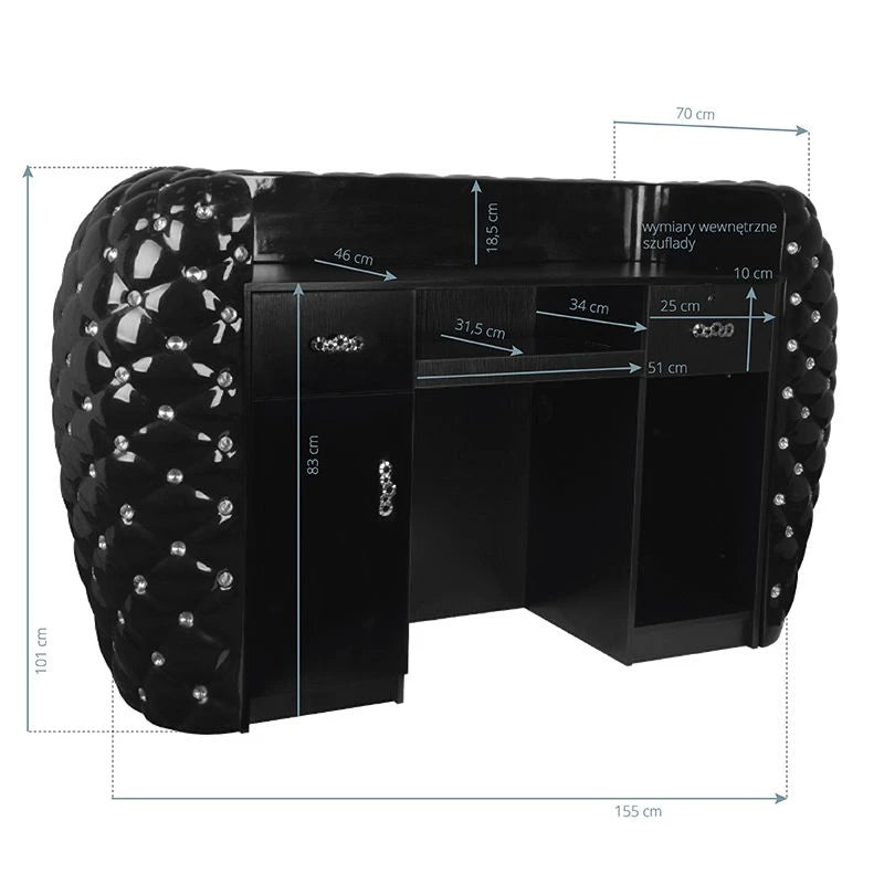 Reception desk, DIAMOND, black
