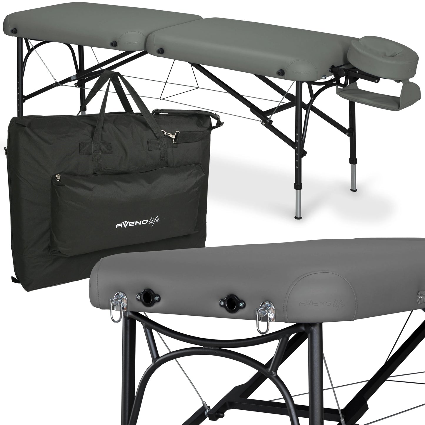 Bärbar massagebänk Luna Light Soft Touch K622 Charcoal