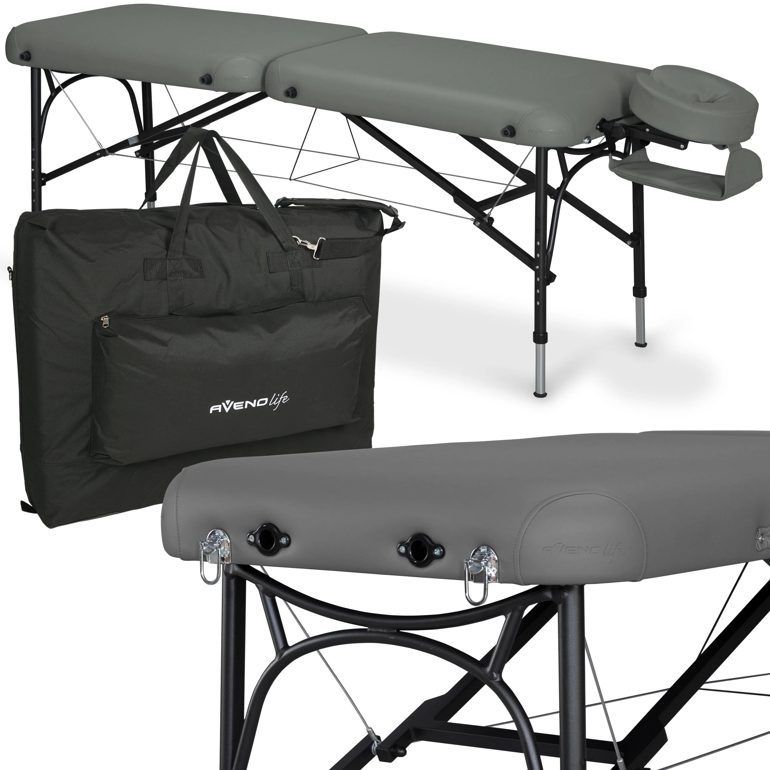 Bärbar massagebänk Luna Light Soft Touch K622 Charcoal