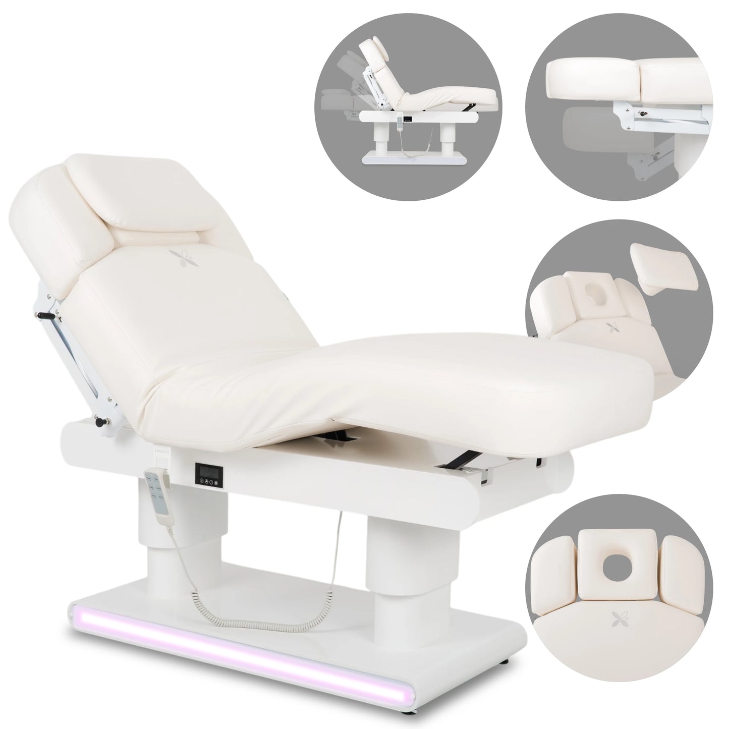 Luxury behandlingsbänk Eterna Gentle Flex k901 vit – 4 motorer