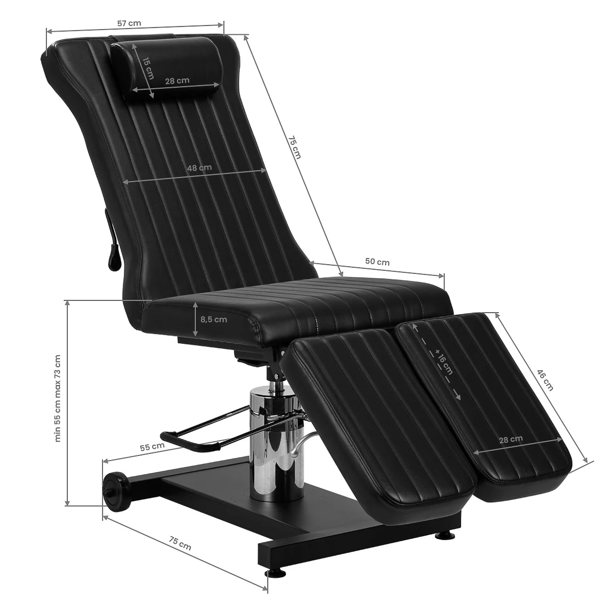 Pro Ink 611 Tatueringsstol, Svart