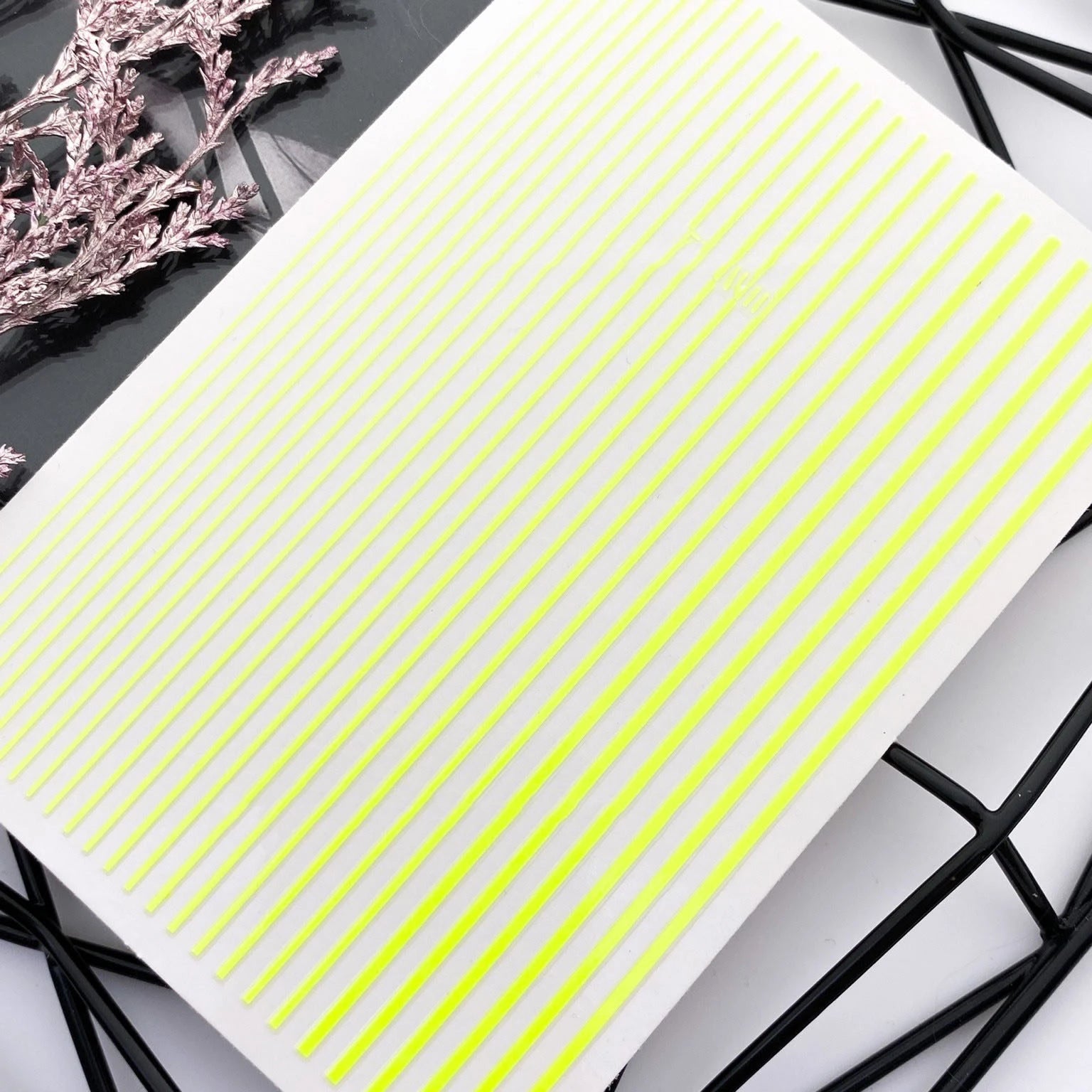 3D sticker stripes NEON YELLOW (bendable)