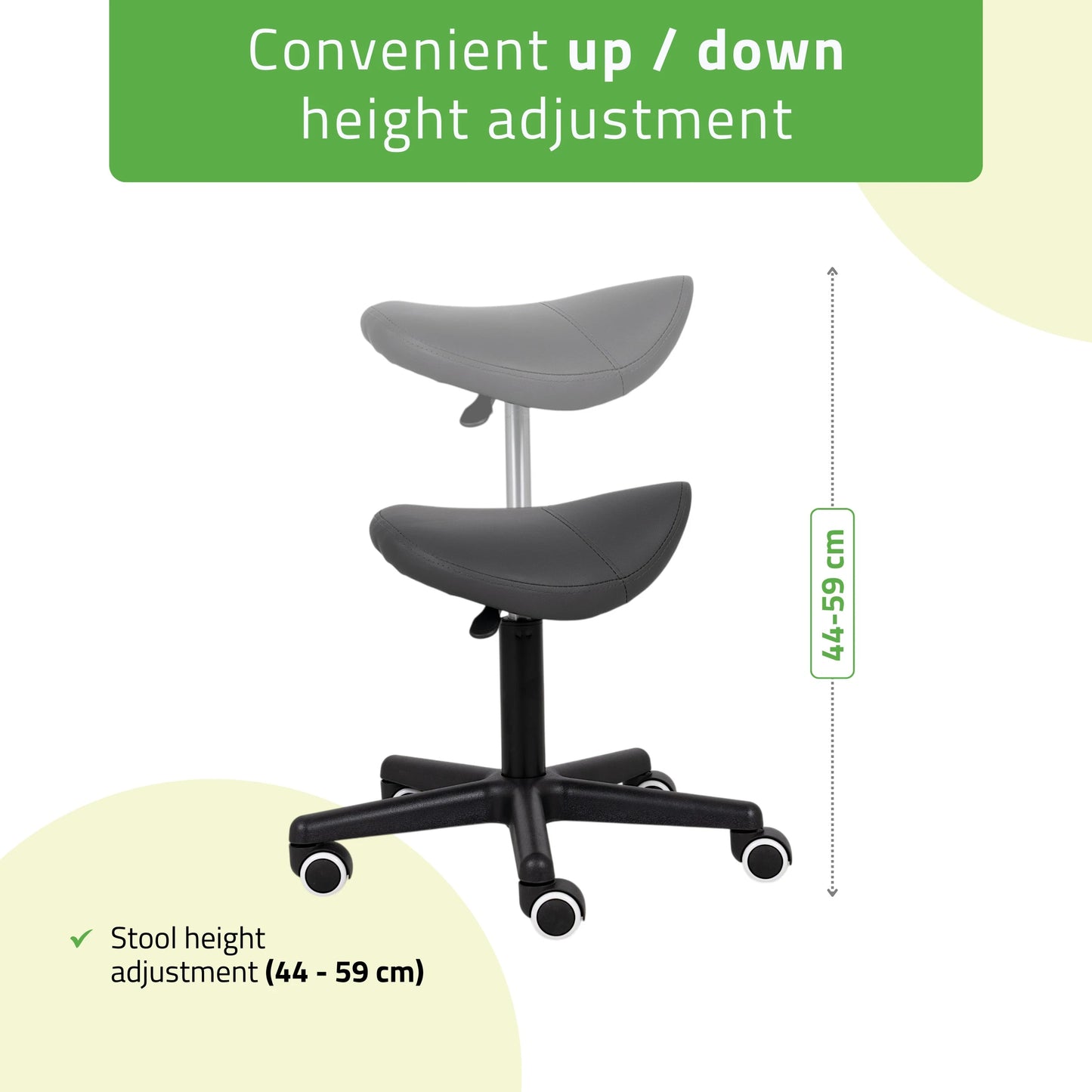 Saddle stool LUMO, Comfy Base k521 grå