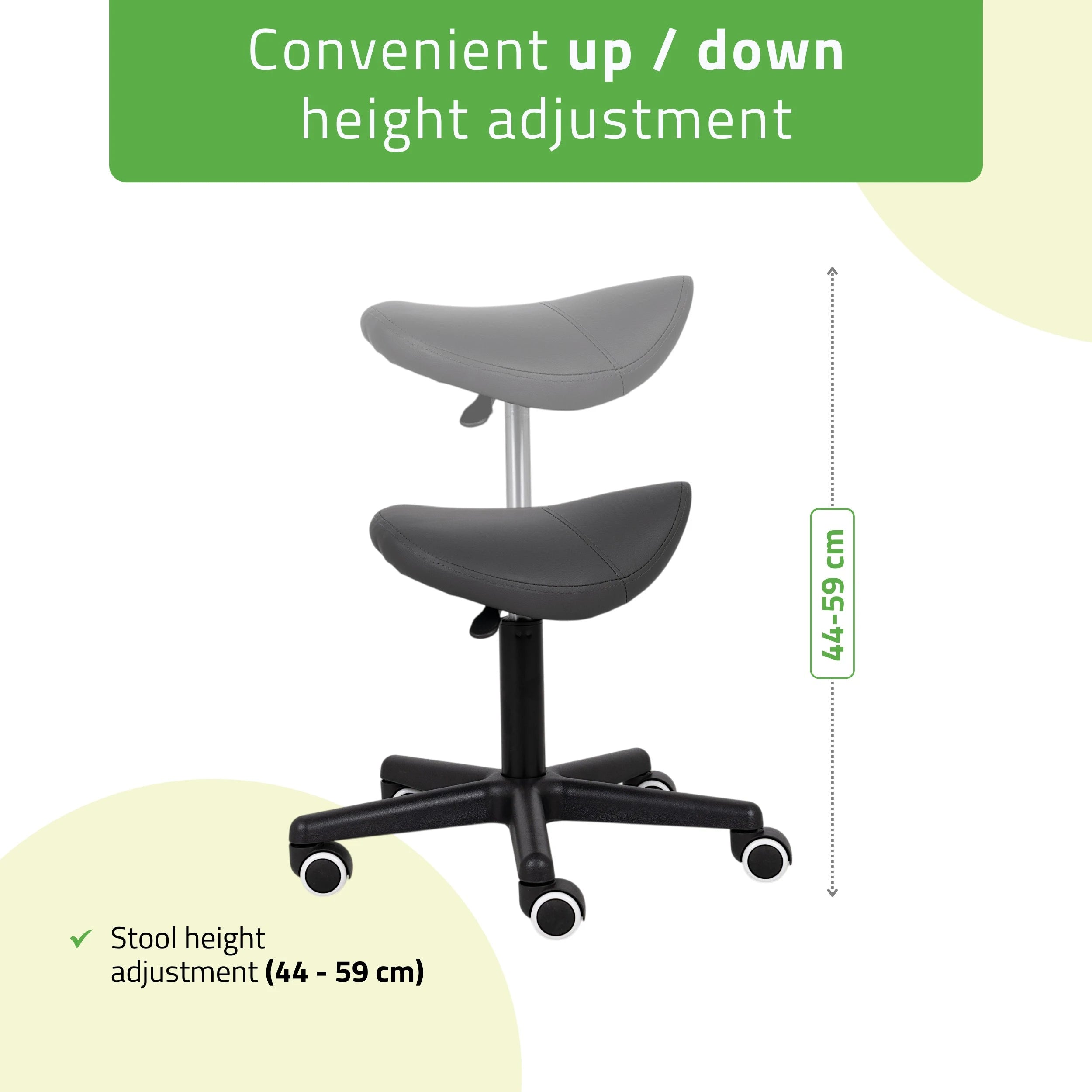 Saddle stool LUMO, Comfy Base k521 grå