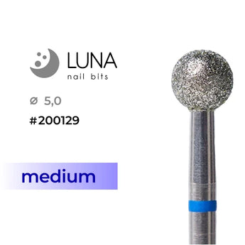 Luna Bits Diamantborr Ball - 5,0 mm, Blå (Medium Grit)