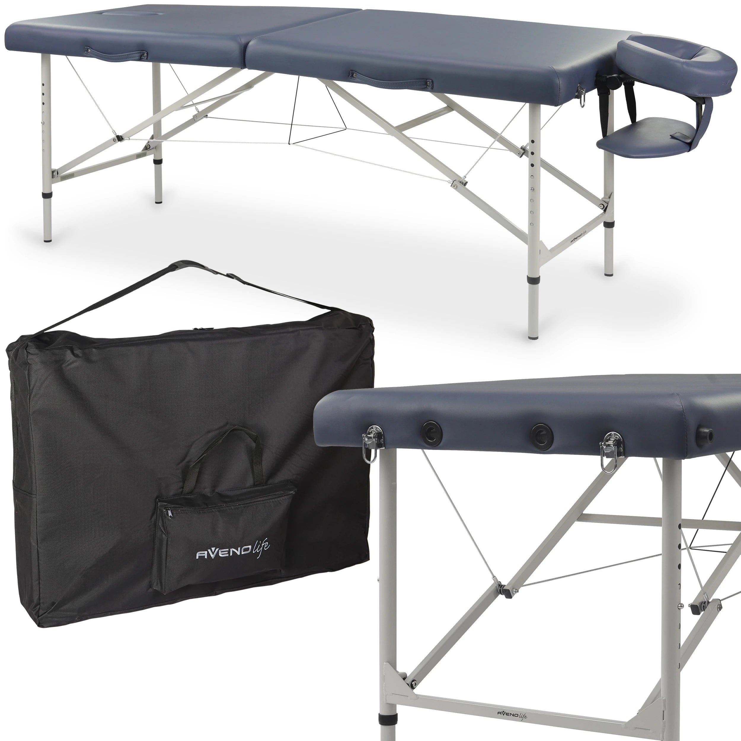 Bärbar massagebänk Verona Matt Touch K102 Agatblå