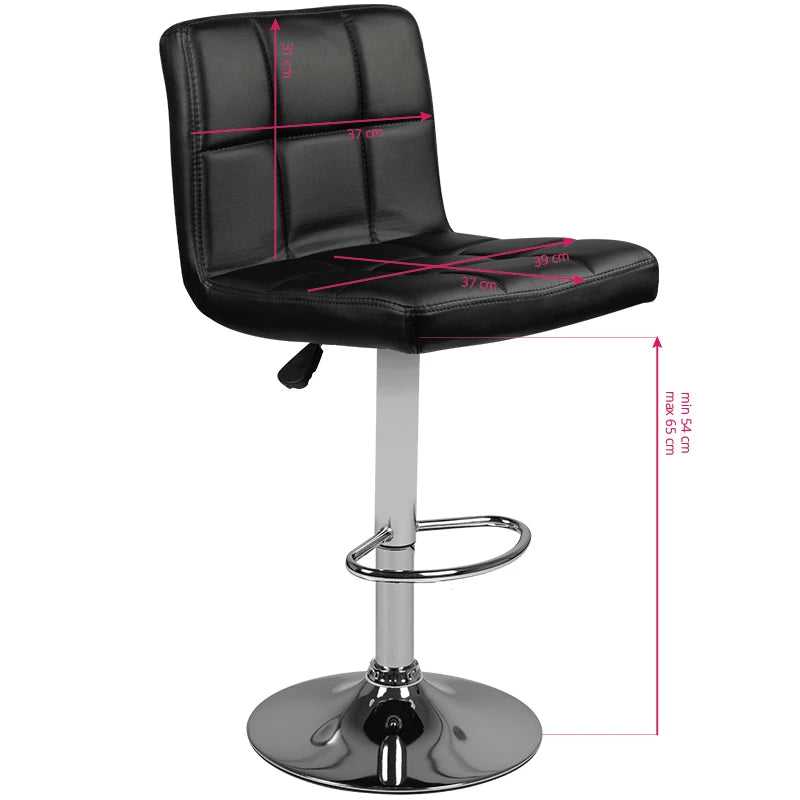 Barberarstol M06 quilted justerbar svart
