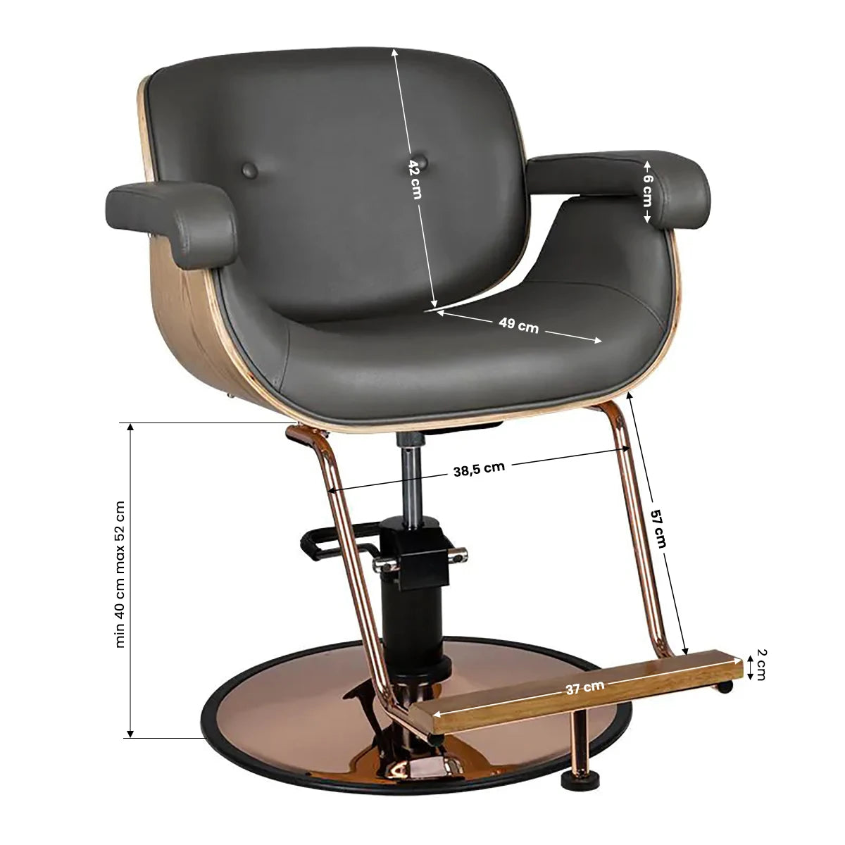 Hairdressing chair Gabbiano Venice gray