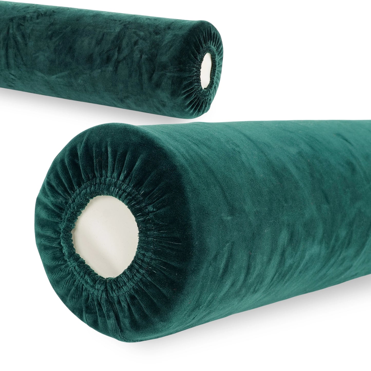 Sammetskudde med elastisk band för kudde, 15 × 60 cm flaskgrön