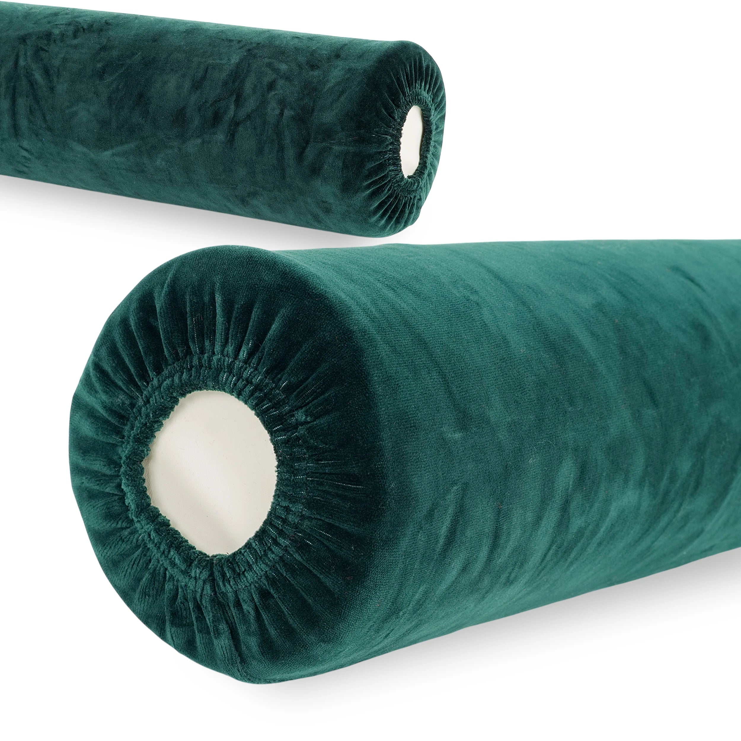 Sammetskudde med elastisk band för kudde, 15 × 60 cm flaskgrön