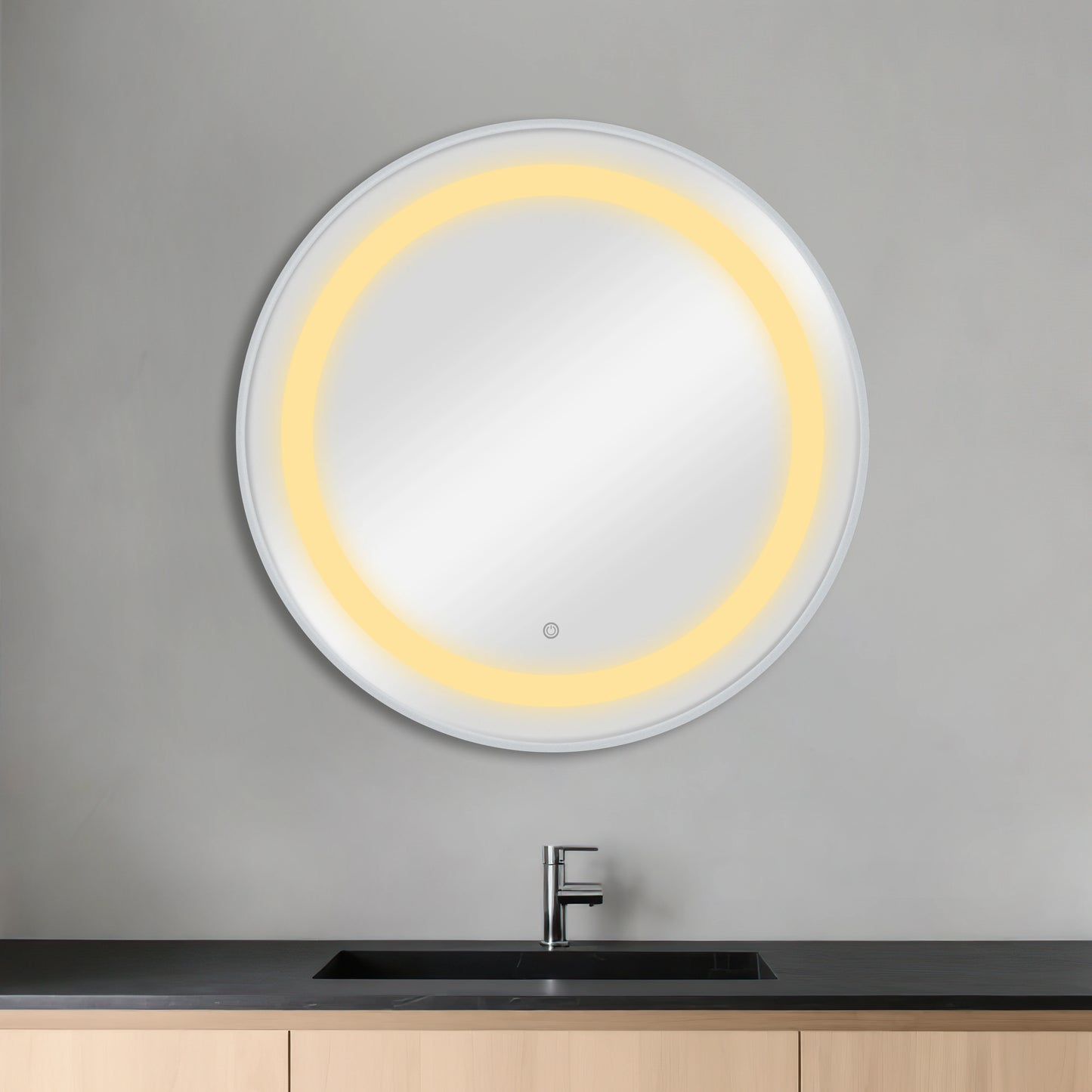 Round Hair Styling Stand with LED Light BREE SILVER
