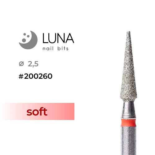 Luna Bits Diamantborr Kon - 2,5/10, Röd Fine Grit