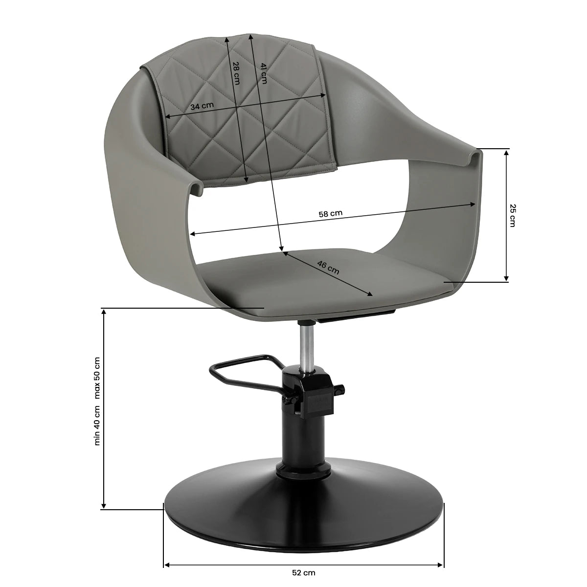 Hair System Halo frisörstol grå