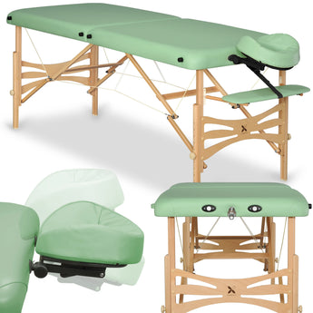 Panda Light Wood 70 Vinyl Flex K022 Green bärbar massagebänk