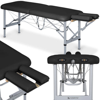 Bärbar massagebänk Chiro Ultralux 19 Alu Vinyl Flex K015 Svart