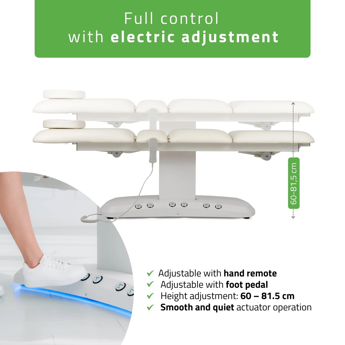 Serenity PRO 4 elektrisk uppvärmd behandlingsbänk för massage och SPA-behandlingar