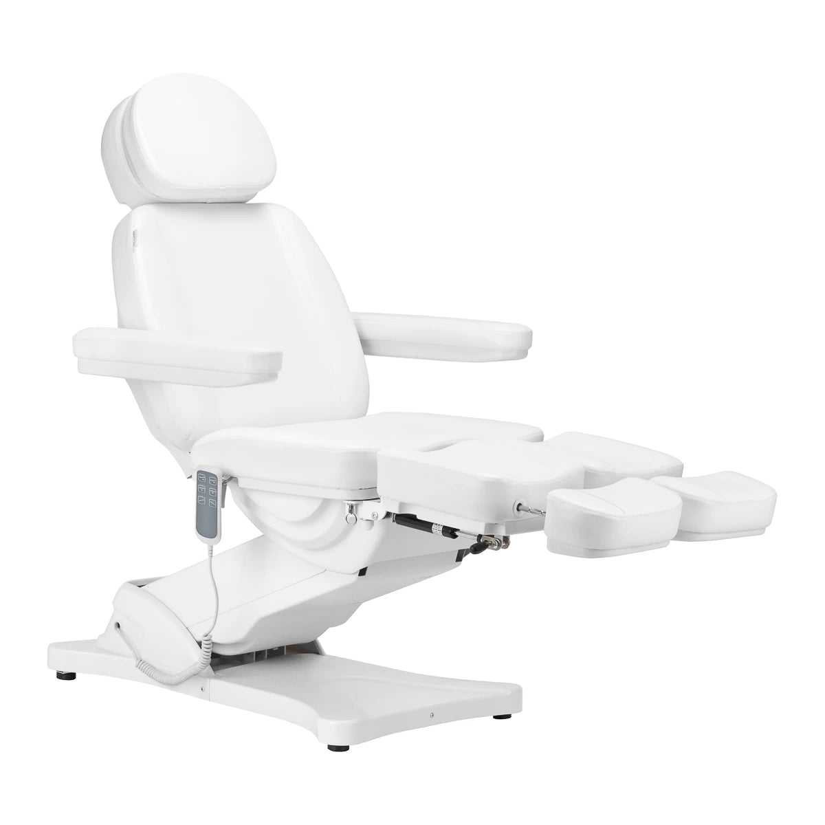 SILLON CLASSIC PEDI fotvårdsstol, 3 motorer, vit med fotavlastning