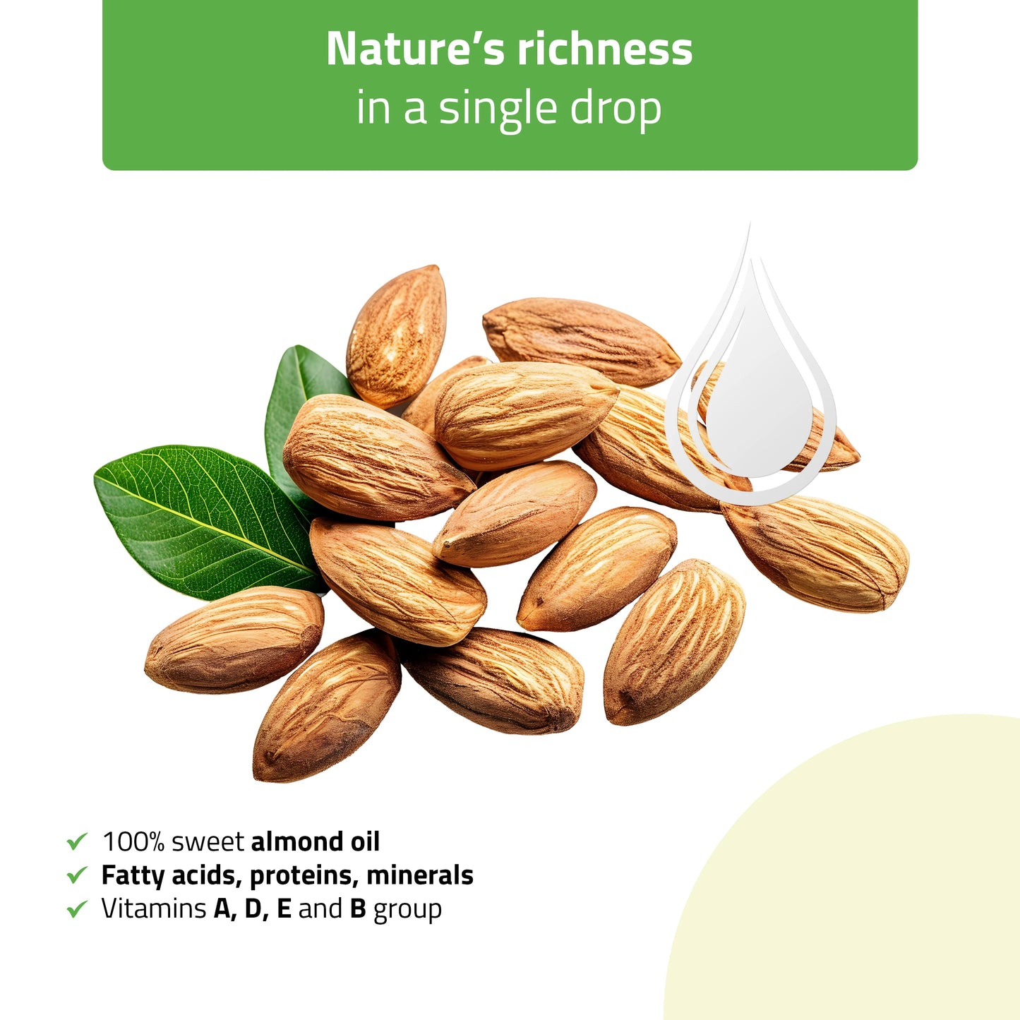 Massage oil Nature Sweet Almond, HABYS 500 ml with pump