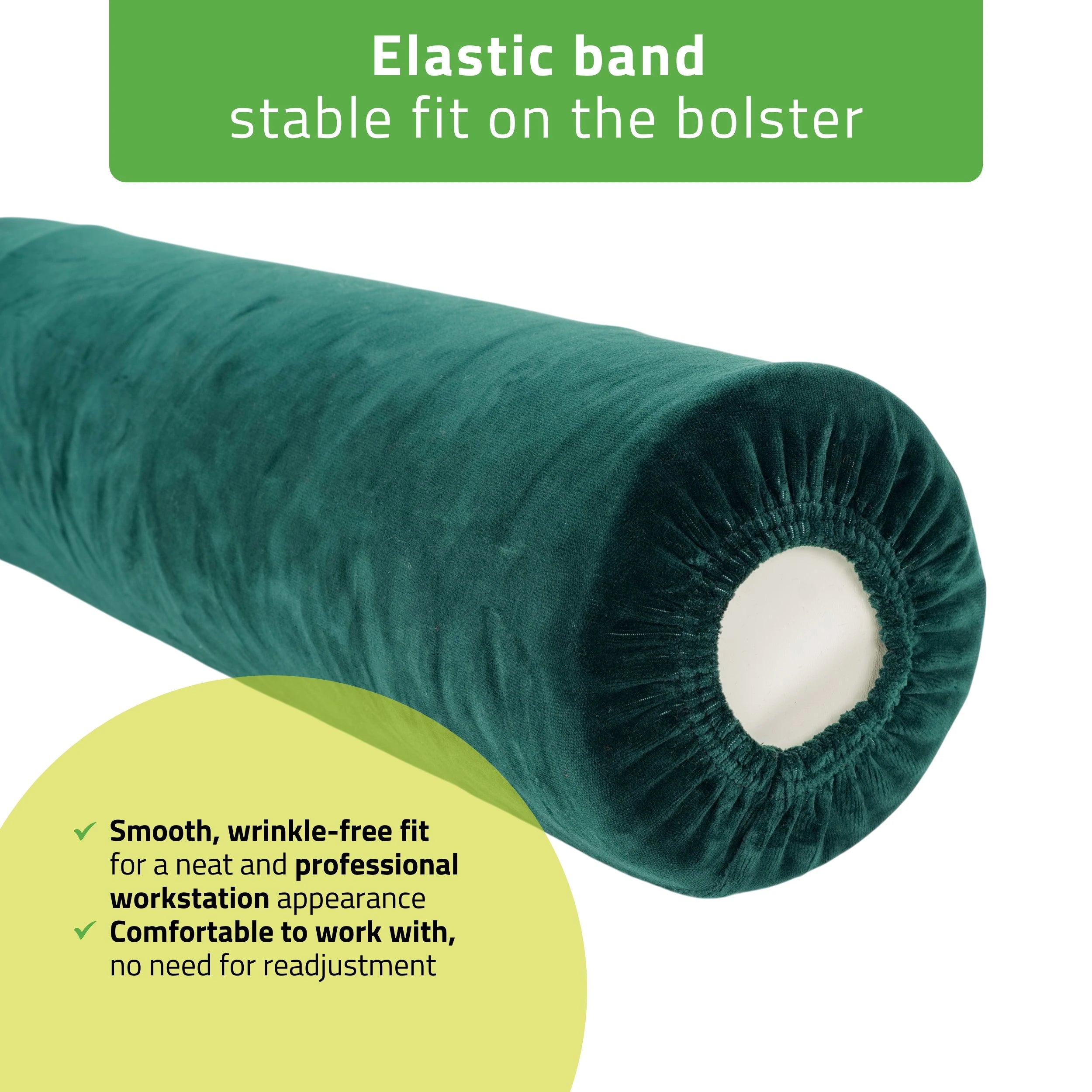 Sammetskudde med elastisk band för kudde, 15 × 60 cm flaskgrön