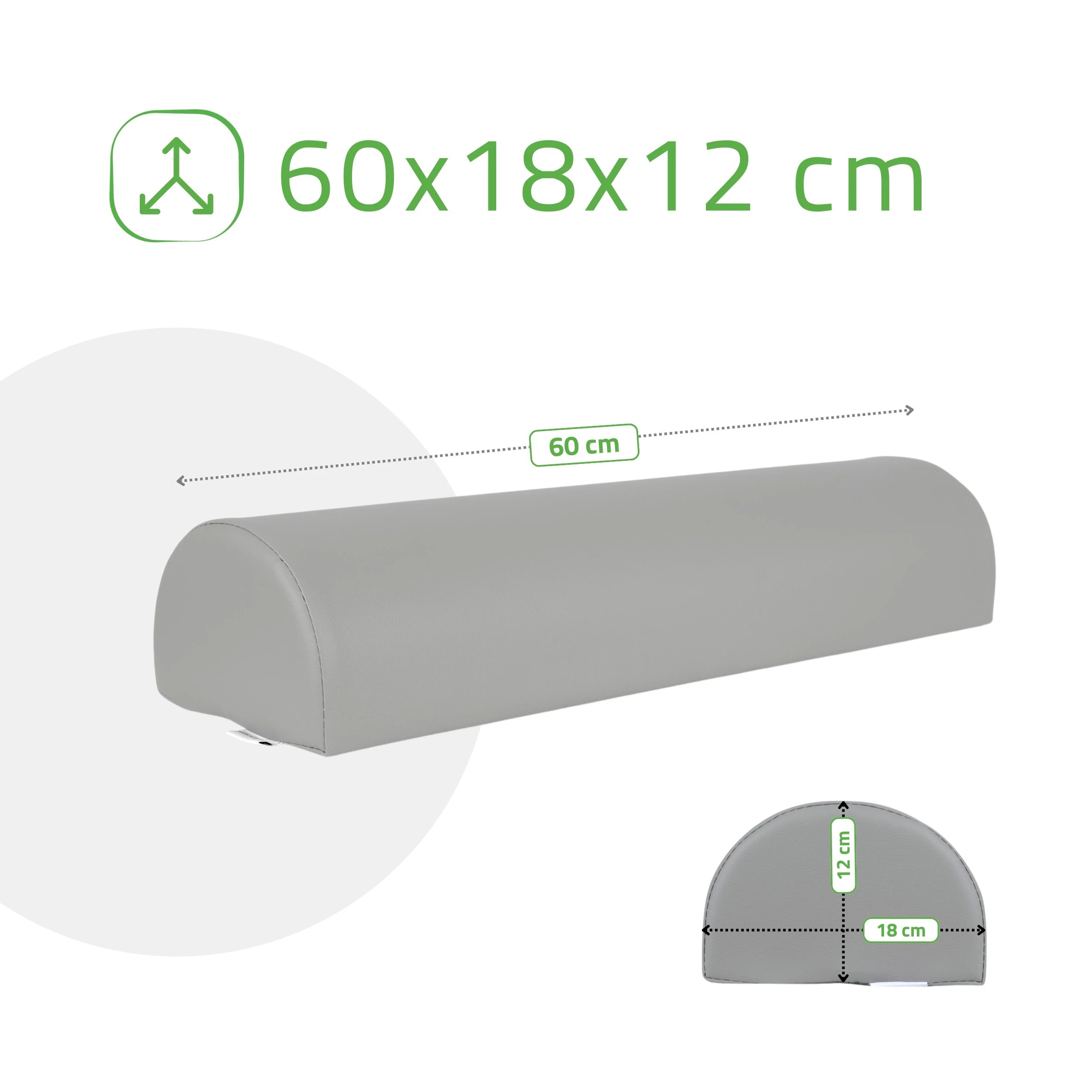 Semi Round Bolster 60x18x12 - K5522 Gray