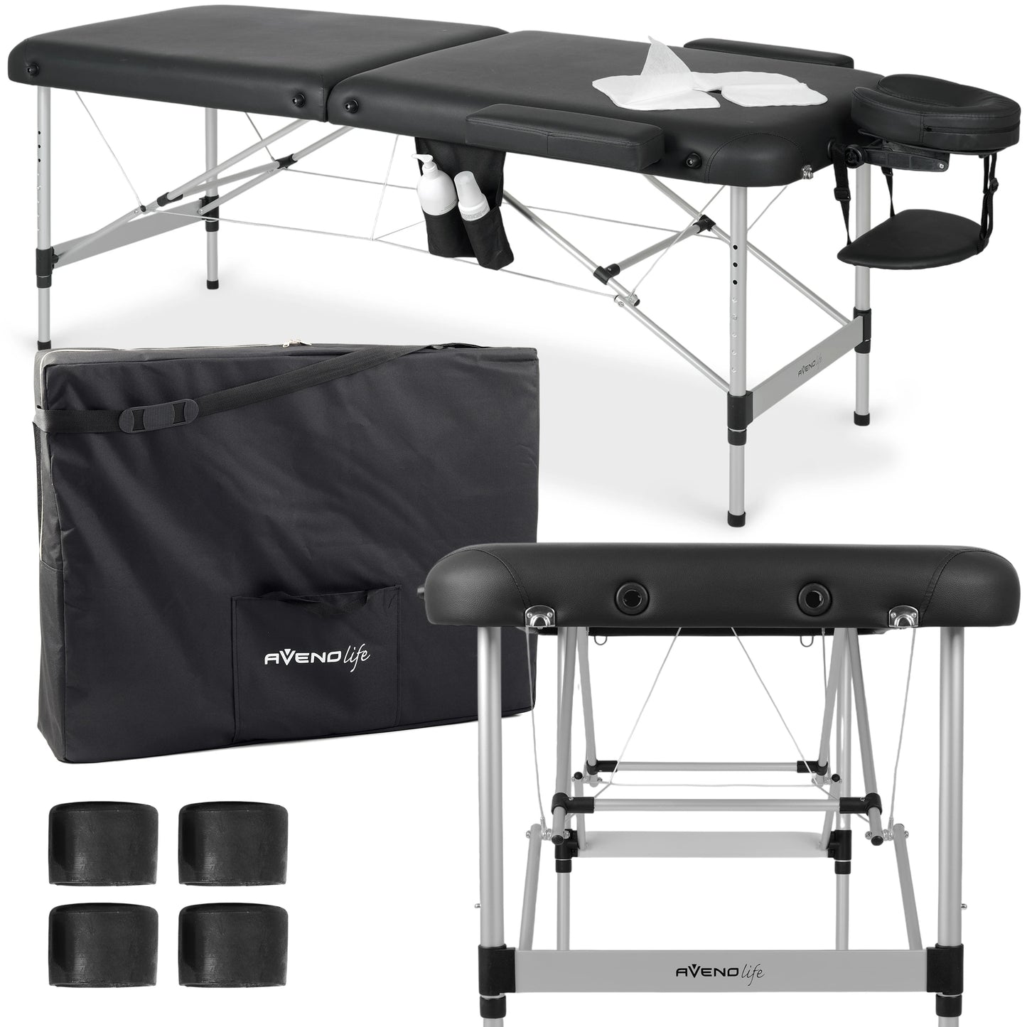 Bärbar massagebänk Nadia 70 Comfy Base K515 Svart