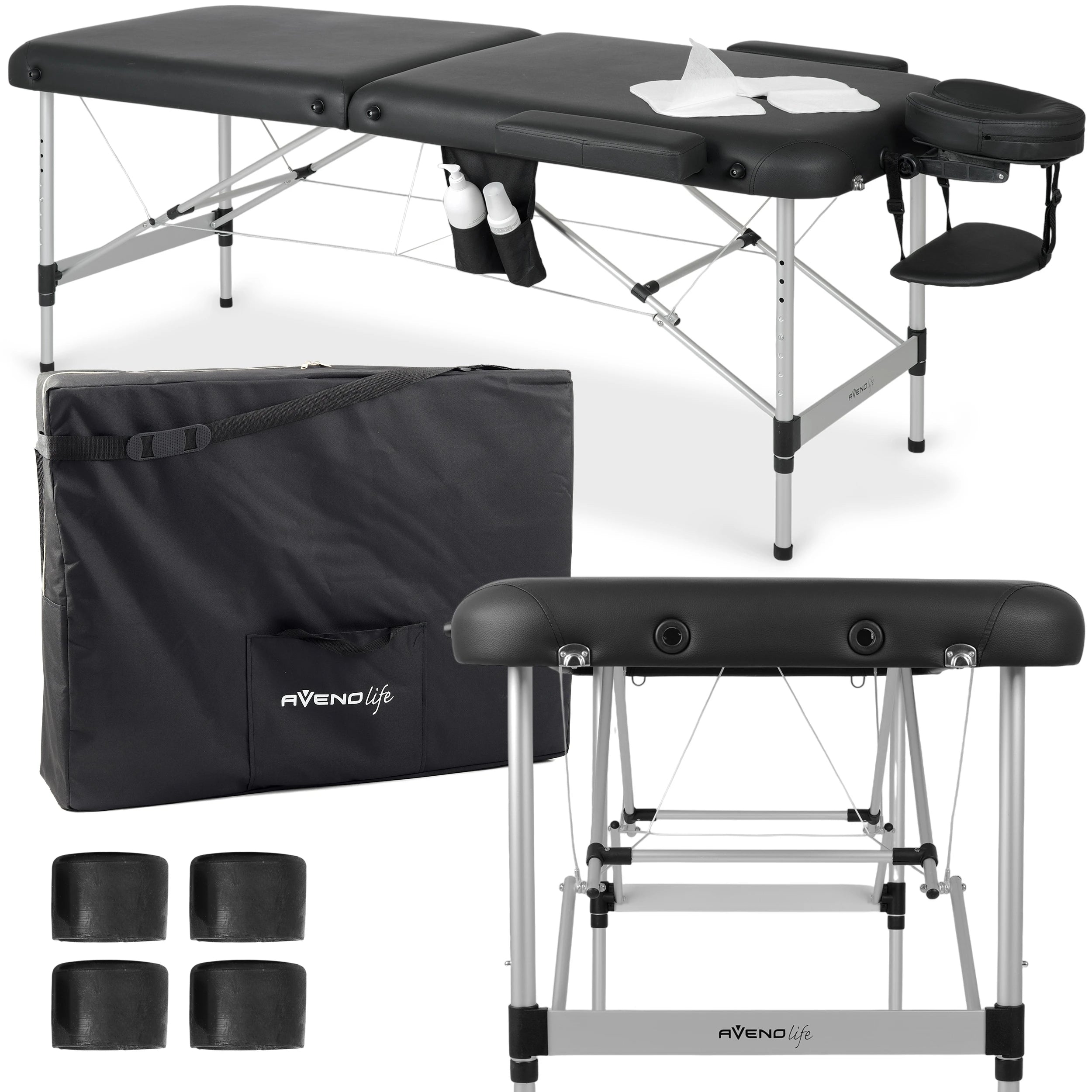 Bärbar massagebänk Nadia 70 Comfy Base K515 Svart