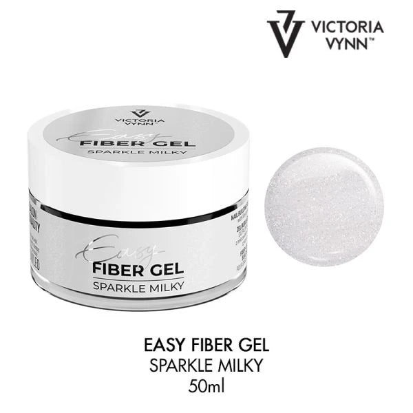Victoria Vynn Easy Fiber Gel med glasfiber, Sparkle Milky 50ml