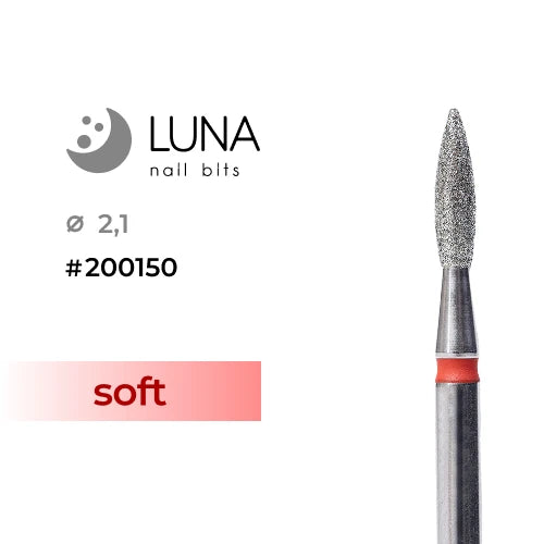 Luna Bits Diamantborr Flame 2,1-8, Röd, Fin
