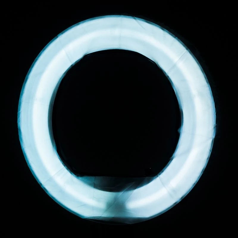 Ringlampa, 18" 55W, fluorescerande, vit + stativ