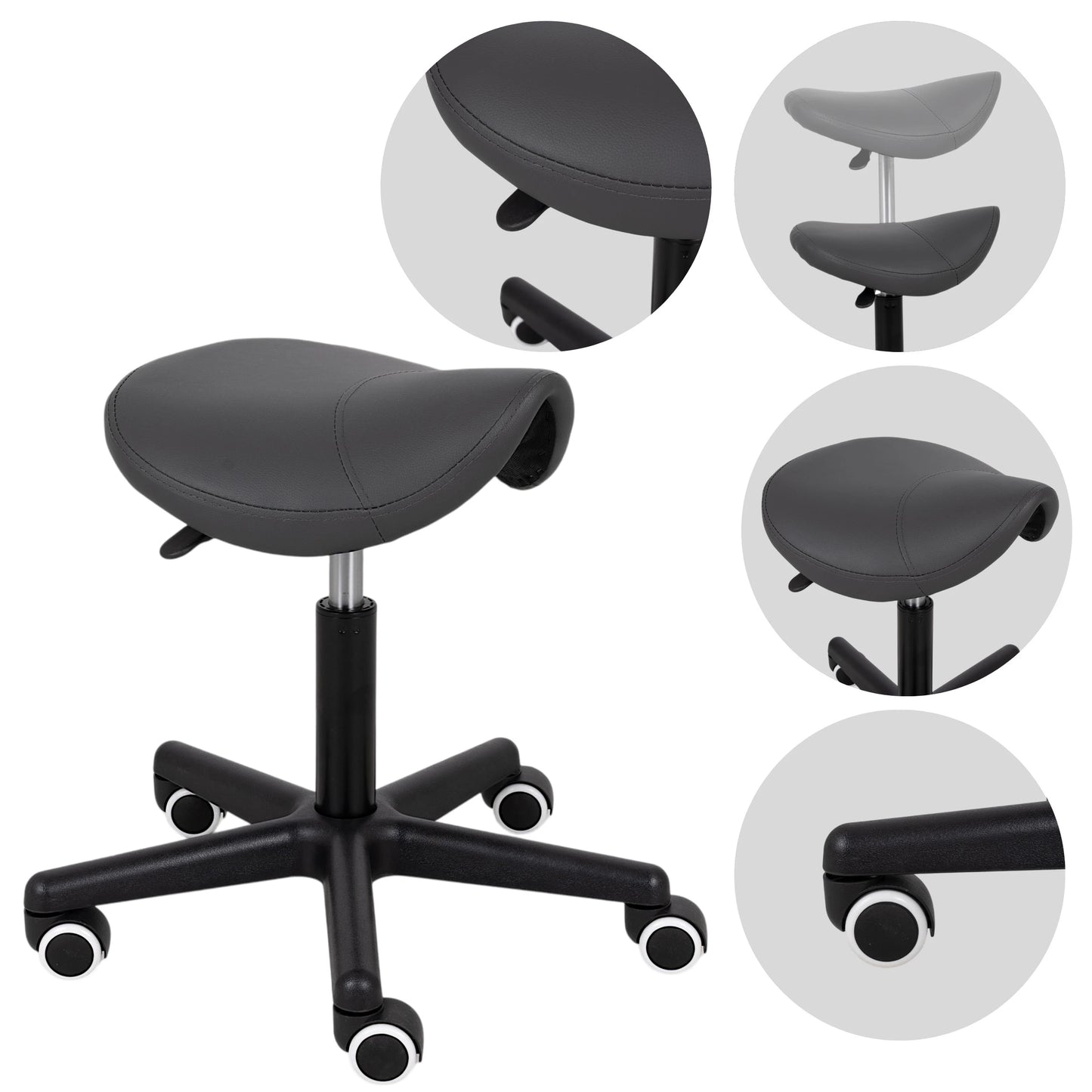 Saddle stool LUMO, Comfy Base k521 grå