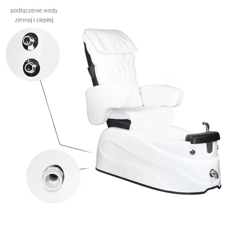 SPA Pedicure Chair AS-122, white with massage function