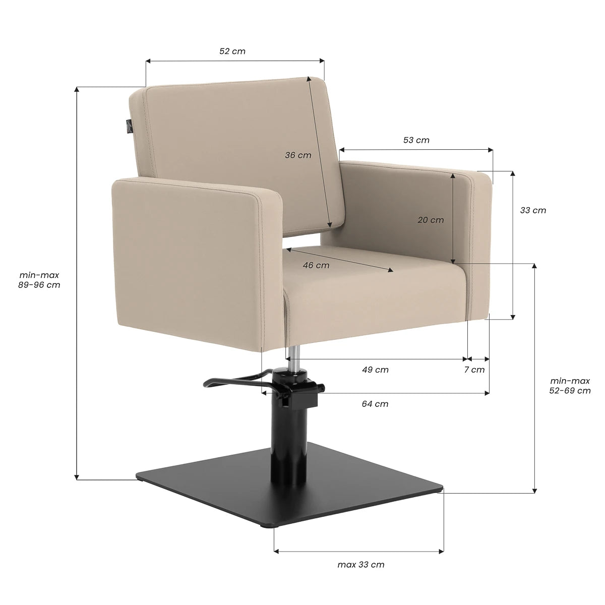 Gabbiano Vitoria hairdressing chair grey-beige