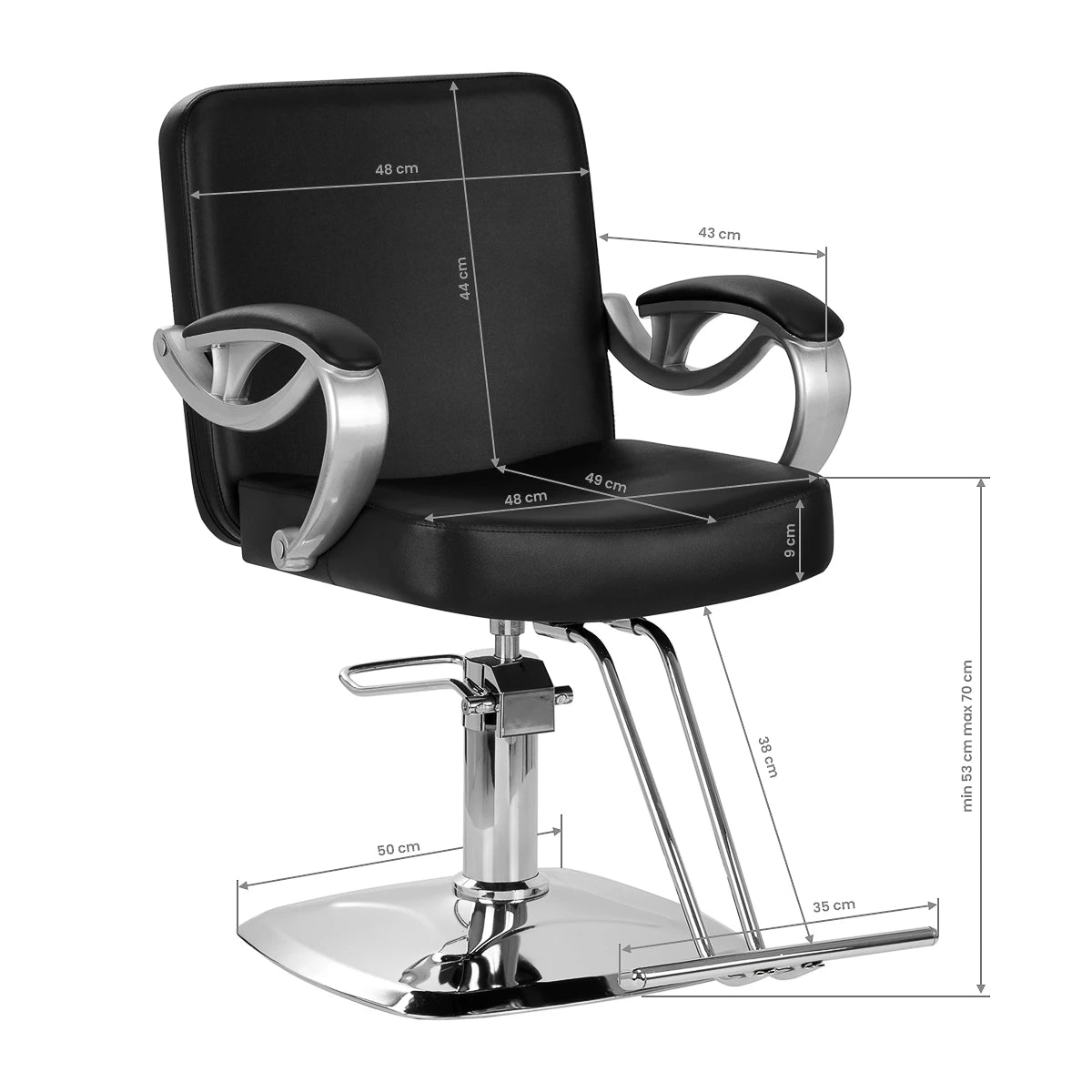 HAIR SYSTEM ZA31 frisörstol svart
