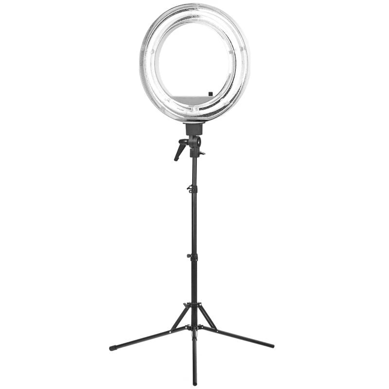 Ringlampa, 18" 55W, fluorescerande, vit + stativ