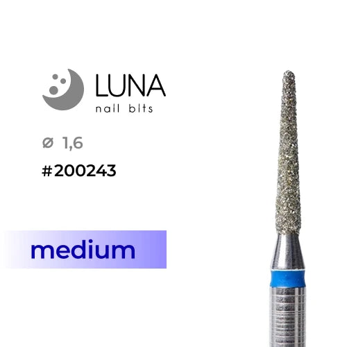 Diamond Drill Bit Rounded Cone 1.6-10 Blue Medium Grit